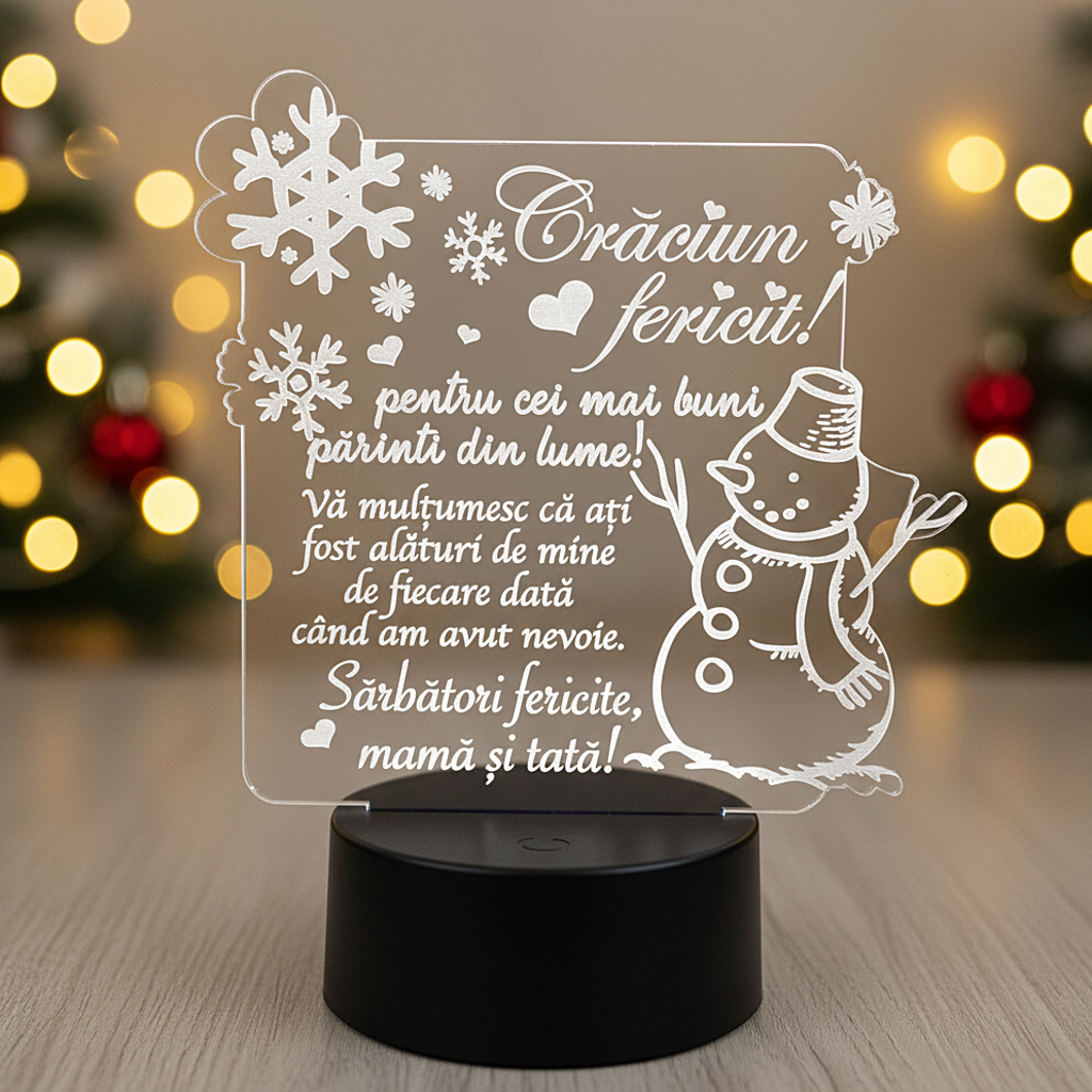 Trofeu LED multicolor - Trofeu pentru parinti de Craciun Trofeu LED multicolor - Trofeu pentru parinti de Craciun