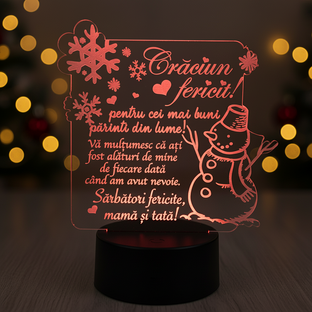 Trofeu LED multicolor - Trofeu pentru parinti de Craciun Trofeu LED multicolor - Trofeu pentru parinti de Craciun