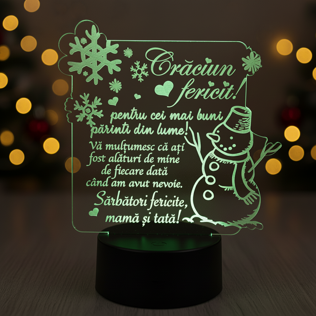 Trofeu LED multicolor - Trofeu pentru parinti de Craciun Trofeu LED multicolor - Trofeu pentru parinti de Craciun