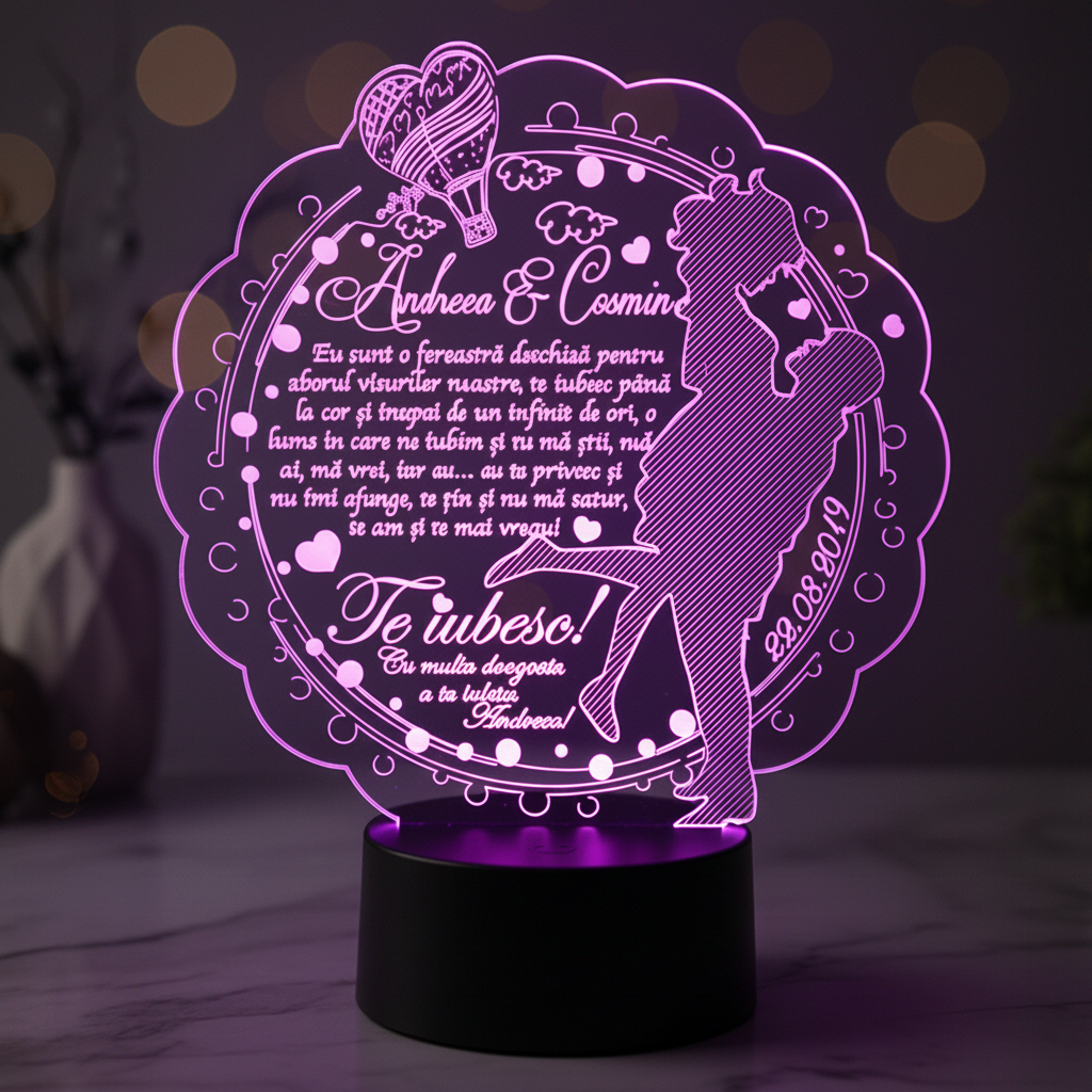 Cadou personalizat – Trofeu LED pentru persoana iubita Cadou personalizat – Trofeu LED pentru persoana iubita