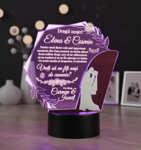 Trofeu personalizat Led – Cerere nasi cununie