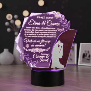 Trofeu personalizat Led - Cerere nasi cununie