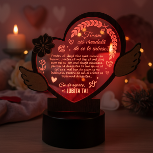 Trofeu cu LED personalizat – Cadou Ziua indragostitilor