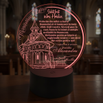 Trofeu cu LED personalizat – Cadou religios, model Manastirea Putna