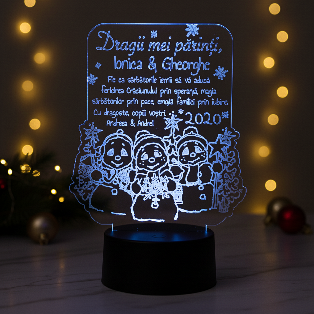 Lampa LED - Urare si cadou de craciun pentru parinti