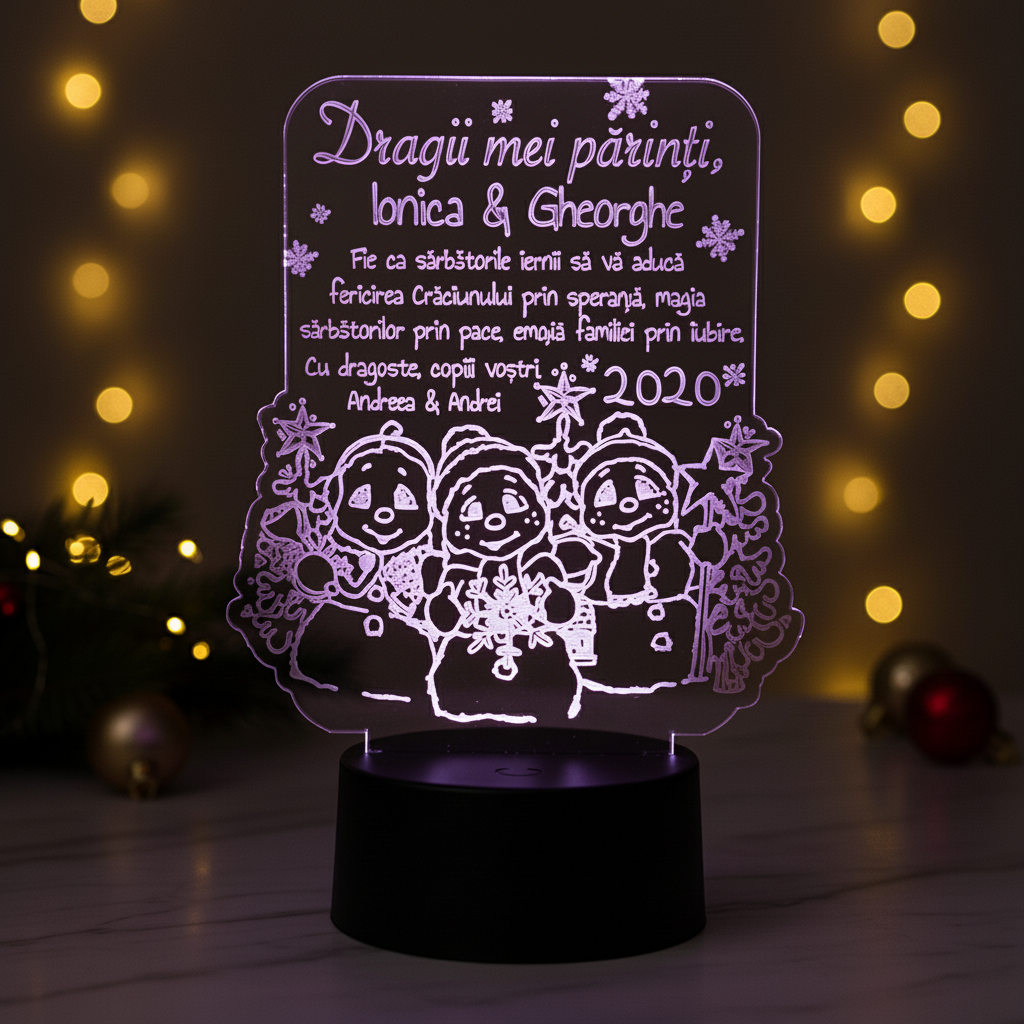 Lampa LED - Urare si cadou de craciun pentru parinti